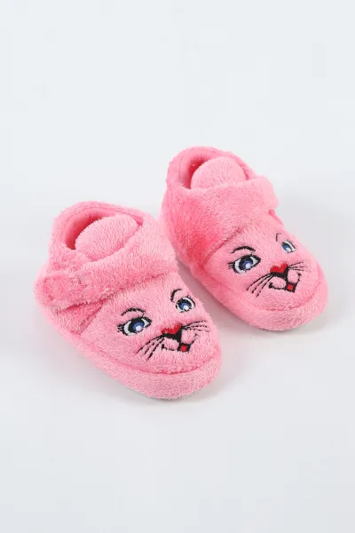 Fuşya ( 21 - 24 ) Peluş Cırt Bantlı Kız Bebek Panduf 499068