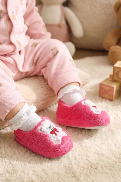 Fuşya ( 21 - 24 ) Peluş Figürlü Bebek Panduf 496286