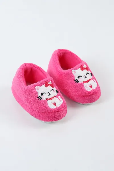 Fuşya ( 21 - 24 ) Peluş Figürlü Kız Bebek Panduf 500318