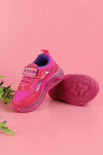 Fuşya (21-25 Bebe) Yıldız Baskılı Işıklı Bebe Spor Ayakkabı 257179