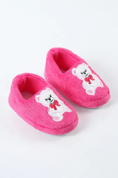 Fuşya ( 25 - 30 ) Peluş Figürlü Çocuk Panduf 496292
