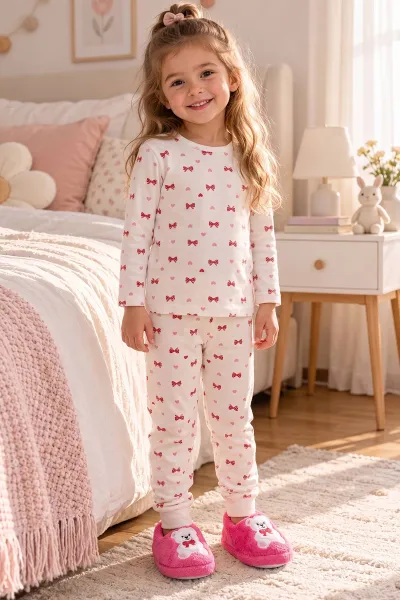 Fuşya ( 25 - 30 ) Peluş Figürlü Çocuk Panduf 496292
