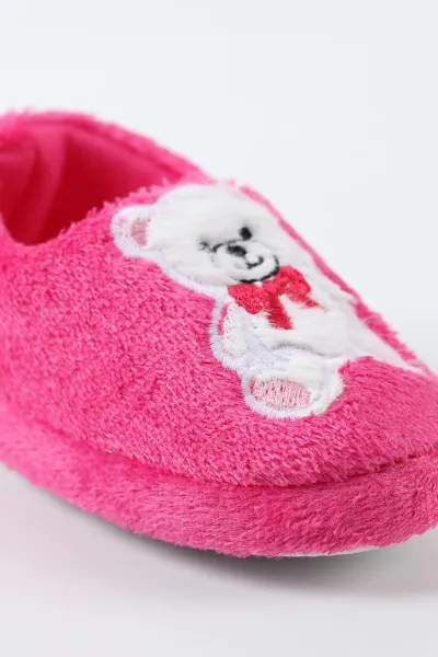 Fuşya ( 25 - 30 ) Peluş Figürlü Çocuk Panduf 496292