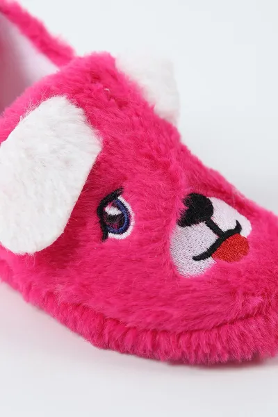 Fuşya ( 27 - 32 )Peluş Figürlü Kız Çocuk Panduf 495362