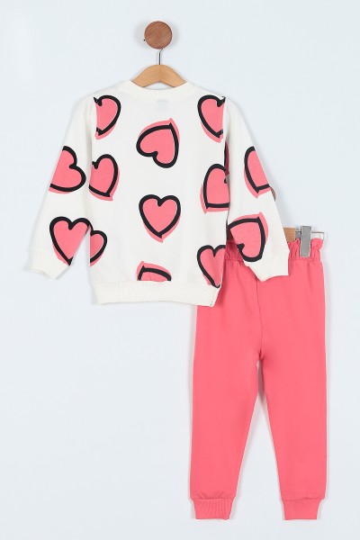 Fuşya (3-6 Yaş) Kalp Love Baskılı iki İp Kız çocuk Takım 216575