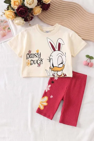 fusya-4-10-yasdaisy-duck-baskili-alt-fitilli-baskili-sort-diz-boy-kisa-taytli-kiz-cocuk-yazlik-takim-469893