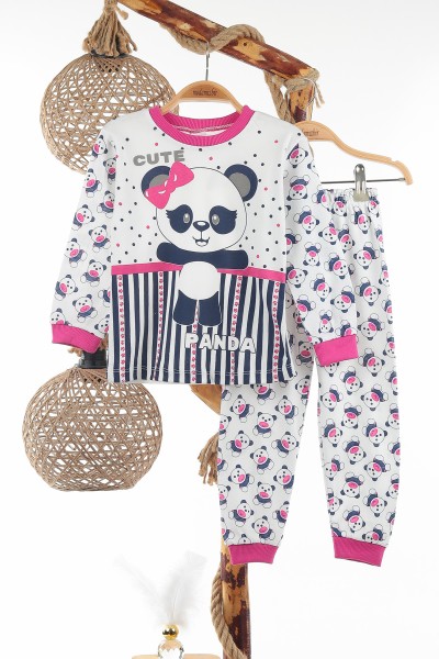 fusya-4-6-yas-ekru-panda-desenli-kiz-cocuk-pijama-takim-137317