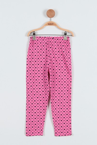 Fuşya (4-6 Yaş) Love Baskılı Kız Çocuk Pijama takım 186839