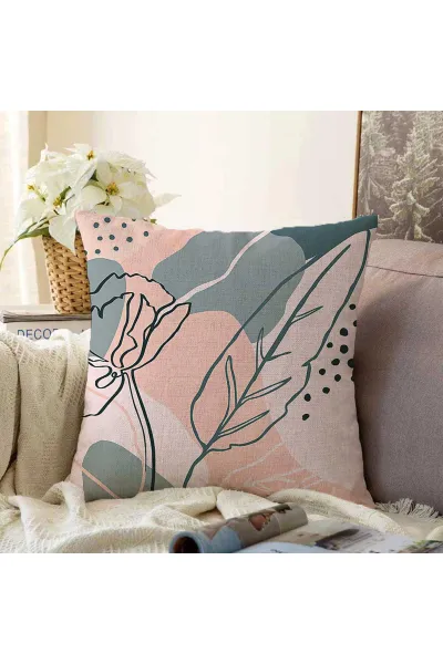 Somon 43x43 Dijital Baskılı Fermuarlı Modern Kırlent Kılıfı 272895