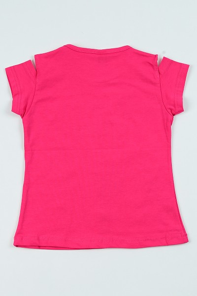 Fuşya (5-8 yaş) Flamingo Baskılı Kız Çocuk Tşört 105054