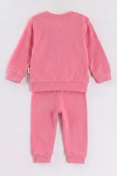 Fuşya (6-24 Ay) Süzene Nakışlı  Kız Bebek 2'li  Takım 472650