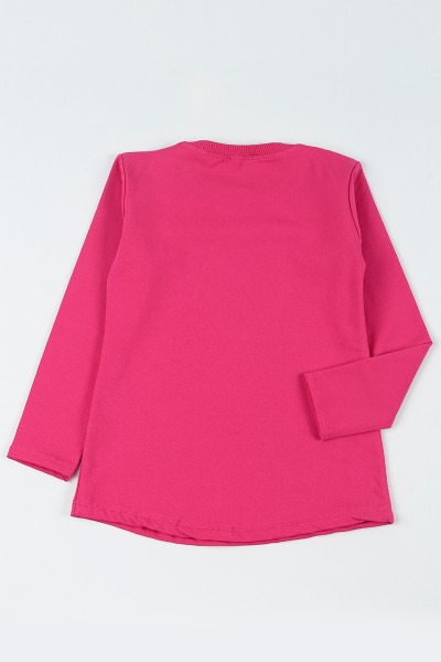 Fuşya (8-14 Yaş)Taşlı İçi Şardonlu Kız Çocuk Sweatshirt 92791