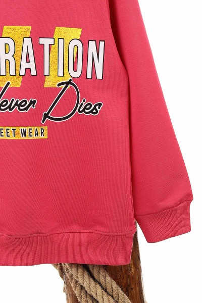 Fuşya (9-12 Yaş) Inspıratıon Baskılı Kız Çocuk Sweat 150980