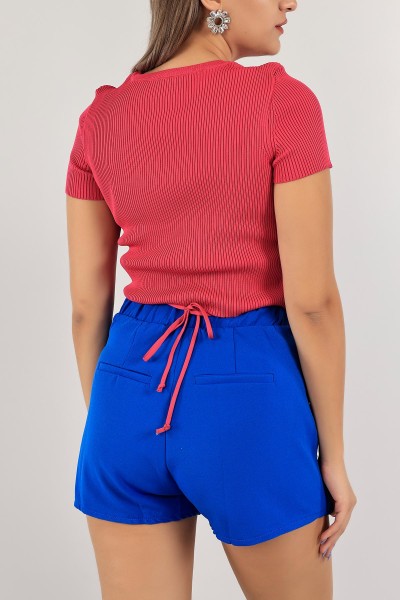 Fuşya Bağlamalı Triko Bluz 126068