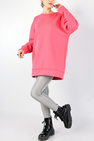 Fuşya Baskılı Şardonlu Bayan Sweat 85179