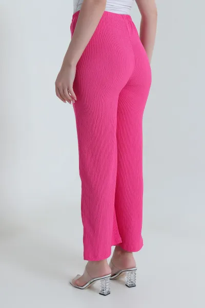 Fuşya Bürümcük Cepsiz Kadın Pantolon 469949