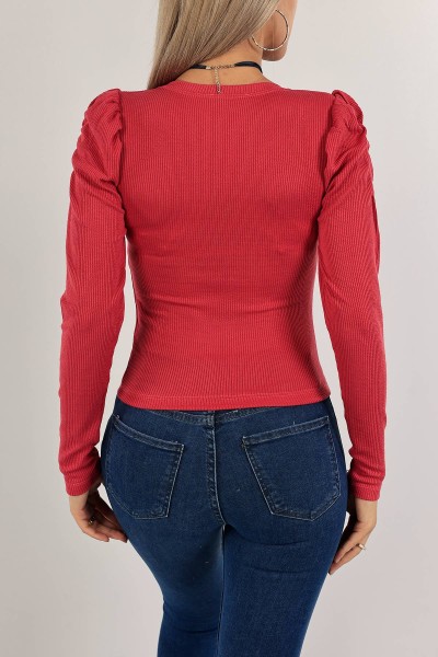 Fuşya Fitilli Likralı Bluz 135147
