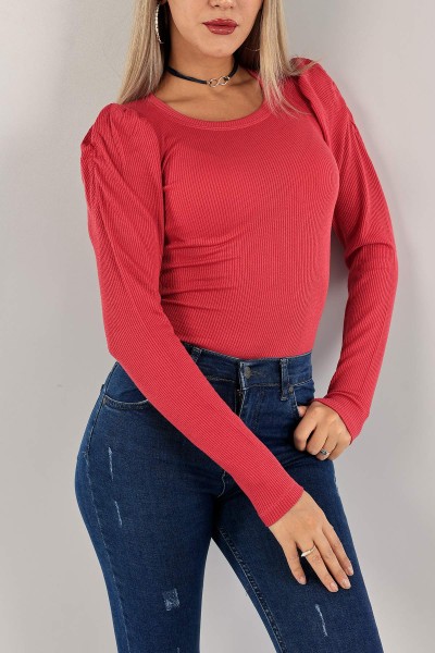Fuşya Fitilli Likralı Bluz 135147