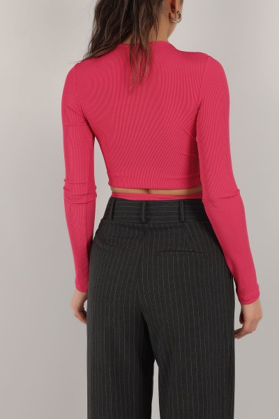 Fuşya Fitilli Tasarım Bluz 157964