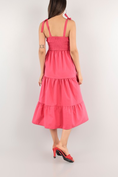 Fuşya Gipeli Poplin Elbise 115584