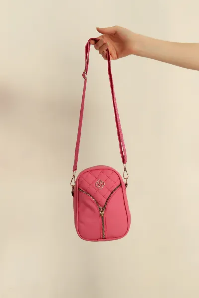 Fuşya Mini Boy Kapitone Omuz Çantası 264382