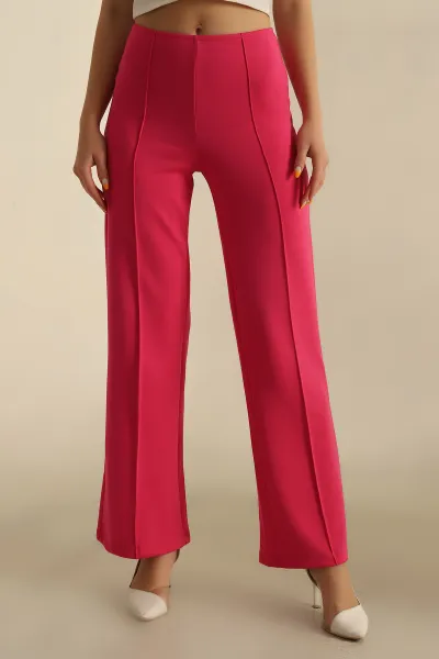 Fuşya Modal Kumaş Çimalı Bayan Pantolon 265929