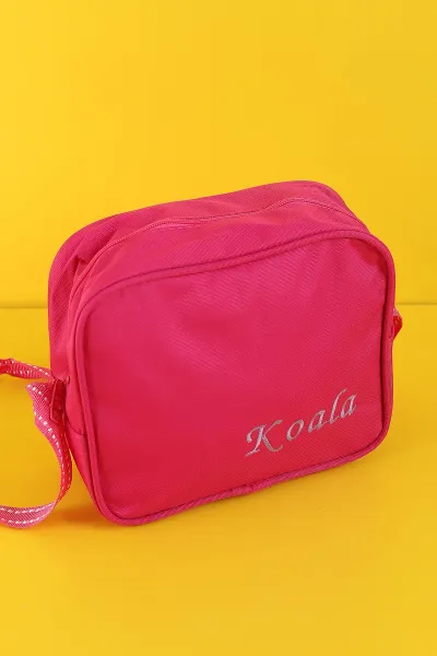 Fuşya Peluş Kabartma Desenli Beslenme Çantalı İkili Sırt Çantası Seti 289730