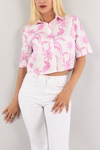 Fuşya Poplin Bayan Gömlek 124695