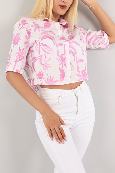 Fuşya Poplin Bayan Gömlek 124695