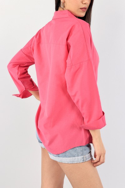 Fuşya Poplin Bayan Gömlek 90848