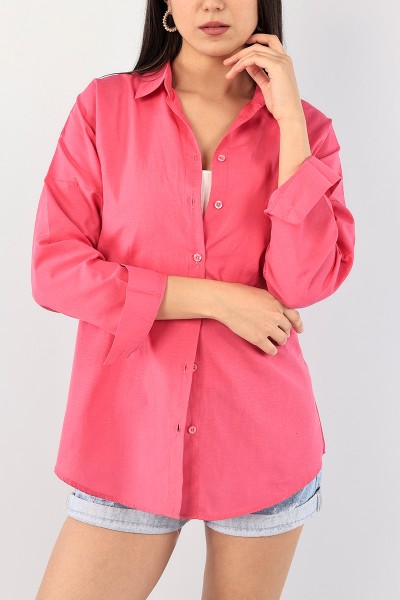 Fuşya Poplin Bayan Gömlek 90848