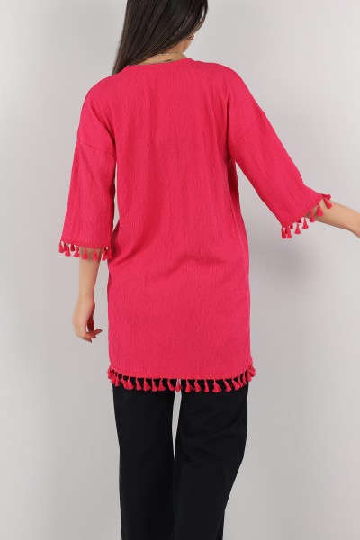 Fuşya Püskül Tasarım Krinkıl Kimono Hırka 150533