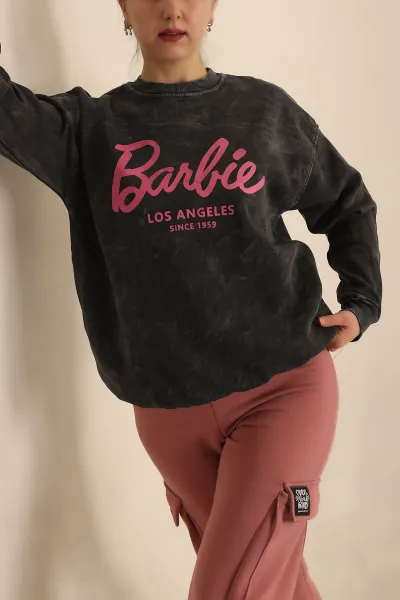 Fuşya Şardonlu Batik Bayan Sweat 239713
