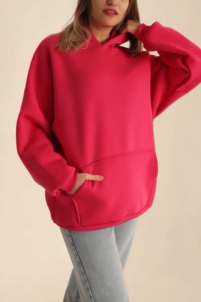 Fuşya Şardonlu Bayan Sweat 224203