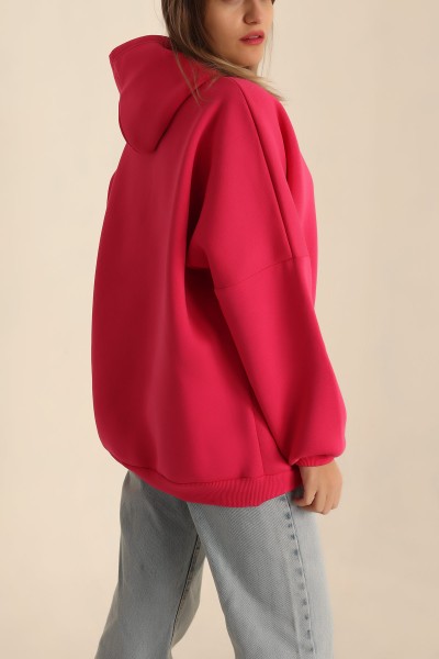 Fuşya Şardonlu Bayan Sweat 224203