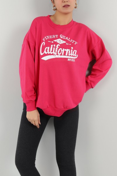 Fuşya Şardonsuz Üç İp Bayan Sweat 149535