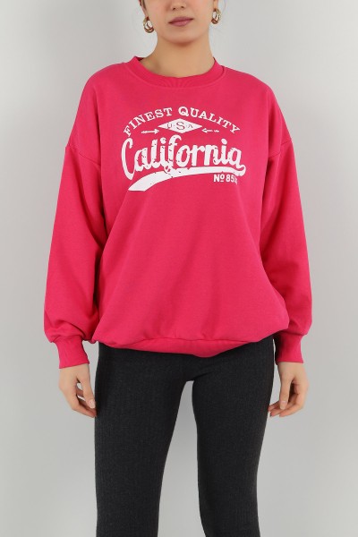 Fuşya Şardonsuz Üç İp Bayan Sweat 149535