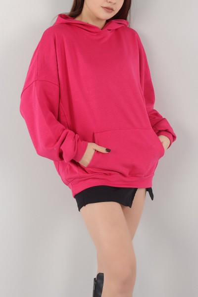 Fuşya Şardonsuz Üç İp Bayan Sweat 151522
