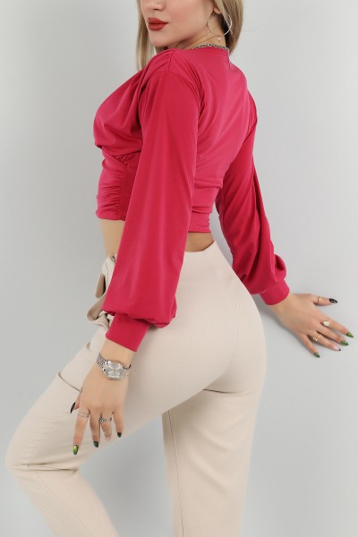 Fuşya Sendy Kumaş Bluz 149455