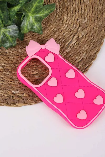 Fuşya TeknoCase İPhone 16 Pro Max Uyumlu Terra Case Serisi Premium Kabartmalı Soft Silikon Telefon Kılıfı 430324