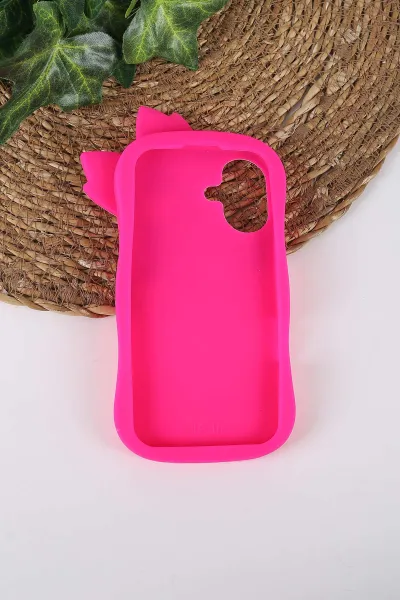 Fuşya TeknoCase İPhone 16 Uyumlu Terra Case Serisi Premium Kabartmalı Soft Silikon Telefon Kılıfı 430311