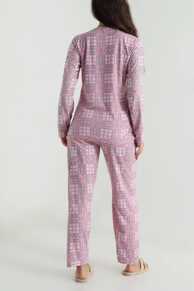 Fuşya Uzun Kollu Süet Kadın Pijama Takımı 499336