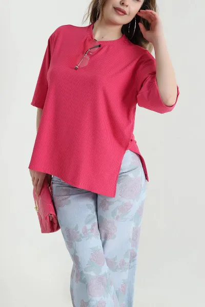 fusya-yani-yirtmacli-bisiklet-yaka-kadin-bluz-449271