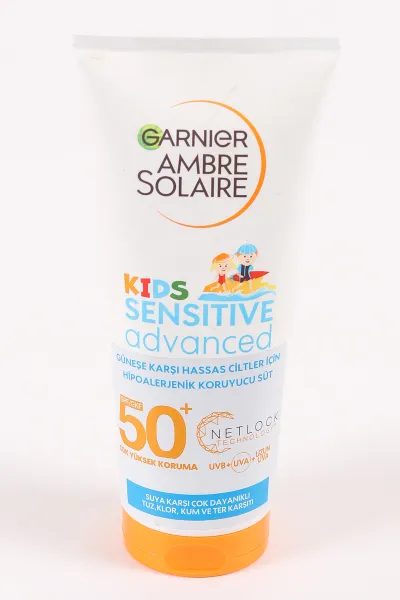 Garnier Ambre Solaire Kids Sensitive Advanced SPF 50 Çocuk Hipoalerjenik Güneş Koruyucu Süt 200 Ml 458440