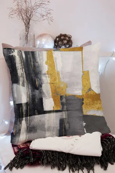 43x43 Dijital Baskılı Fermuarlı Modern Kırlent Kılıfı 308775