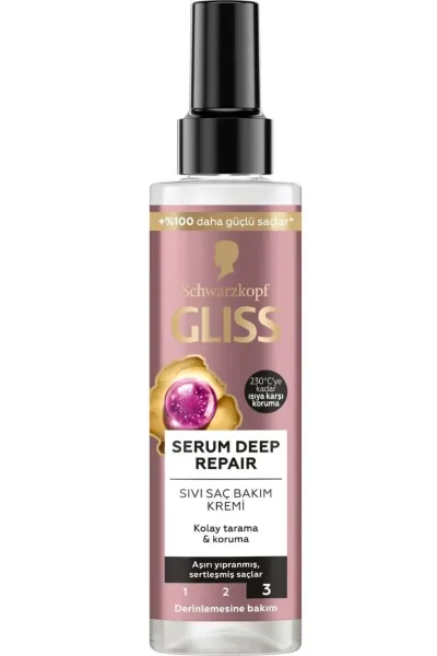 Gliss Serum Deep Repair Onarıcı Durulanmayan Sıvı Saç Kremi 200 ml 275218