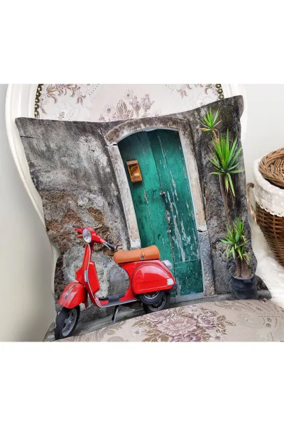 Taş 43x43 Dijital Baskılı Fermuarlı Modern Kırlent Kılıfı 272766