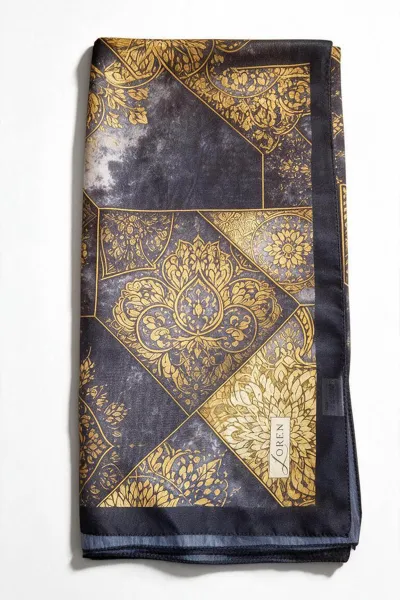Gold 90x90 Cm Dijital Baskılı Mosaic Desen Soft Eşarp 498608