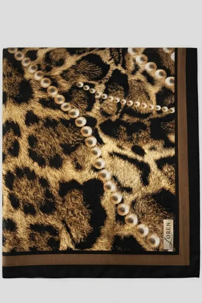 Gold 90x90 Cm Dijital Baskılı Perla Desen Soft Eşarp 498520