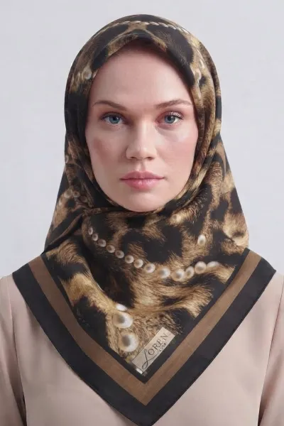 Gold 90x90 Cm Dijital Baskılı Perla Desen Soft Eşarp 498520